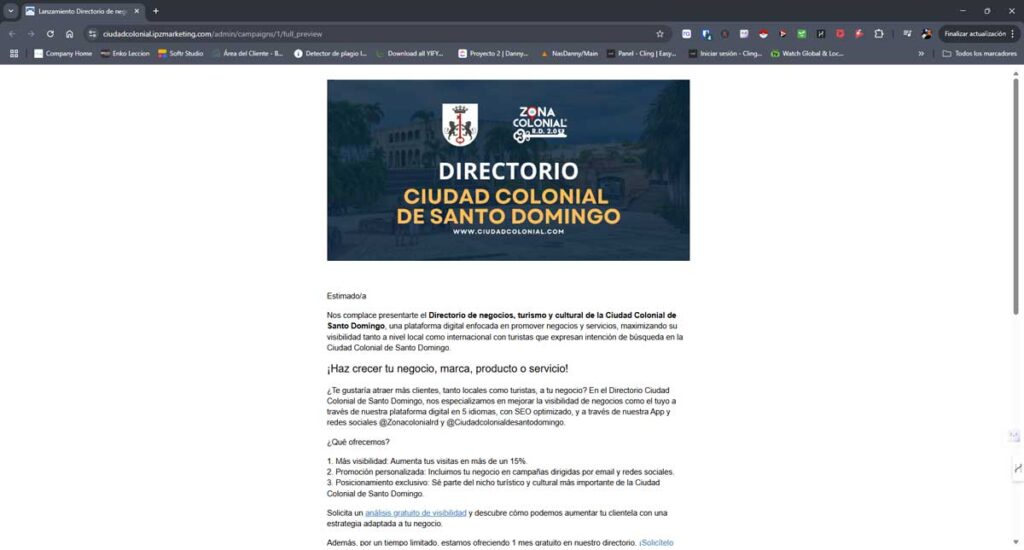 News-Letter ciudad Colonial